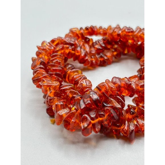 Beaded Amber Necklace Nuggets Beads Long Single Strand Genuine Vintage Amber - Picture 3 of 7